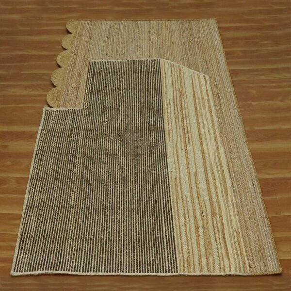 Geometric Rug Hand Block Printed Jute Rug - Image 3