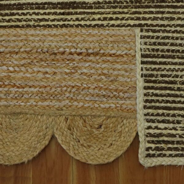 Geometric Rug Hand Block Printed Jute Rug - Image 7