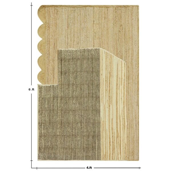 Geometric Rug Hand Block Printed Jute Rug - Image 8