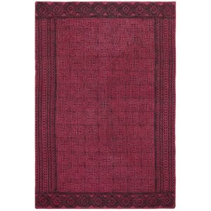 Bordered Handmade Rug Block Printed Area Rug