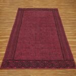 Bordered Handmade Rug Block Printed Area Rug