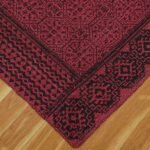 Bordered Handmade Rug Block Printed Area Rug