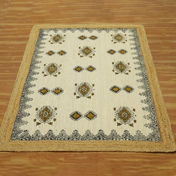 Handmade Large Rug Block Printed Rug - Image 3