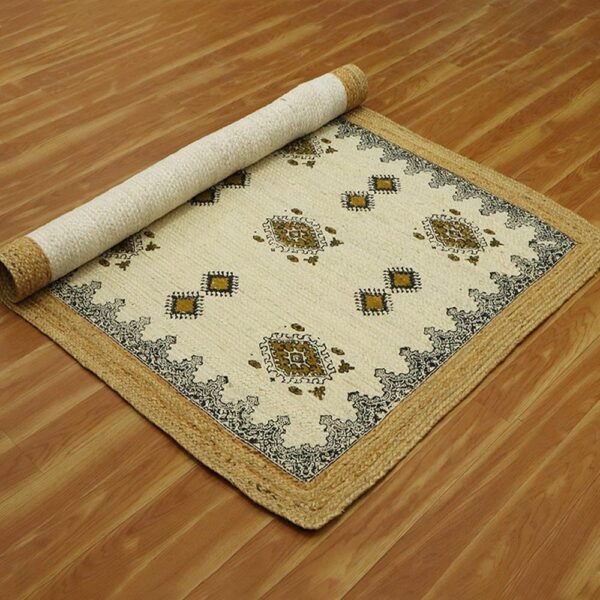 Handmade Large Rug Block Printed Rug - Image 6