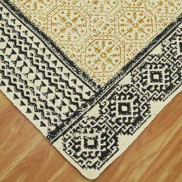 Hand Block Printed Jute Large Area Rug - Image 2