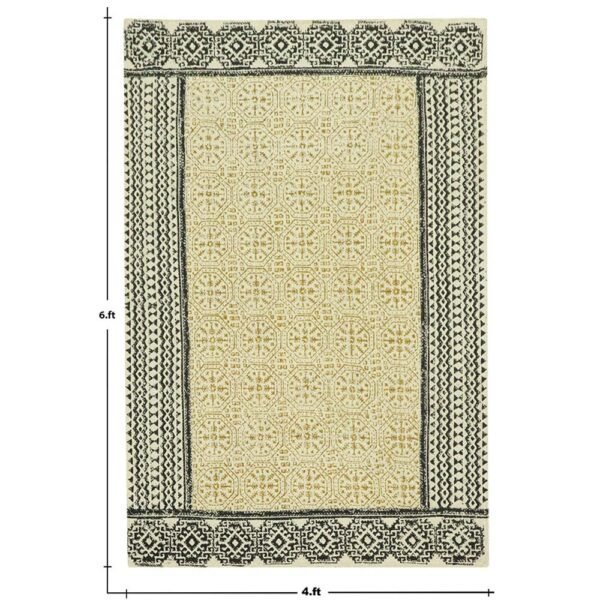 Hand Block Printed Jute Large Area Rug - Image 5