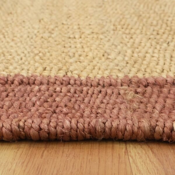Hand Woven Beige Brown Border Jute Area Rug - Image 5