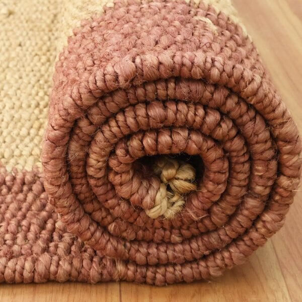 Hand Woven Beige Brown Border Jute Area Rug - Image 7