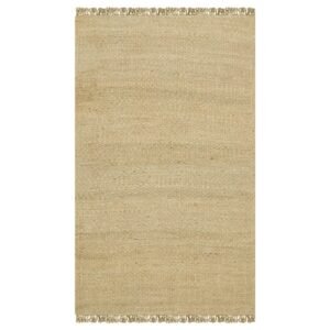 Beige Hand Woven Jute Large Area Rug