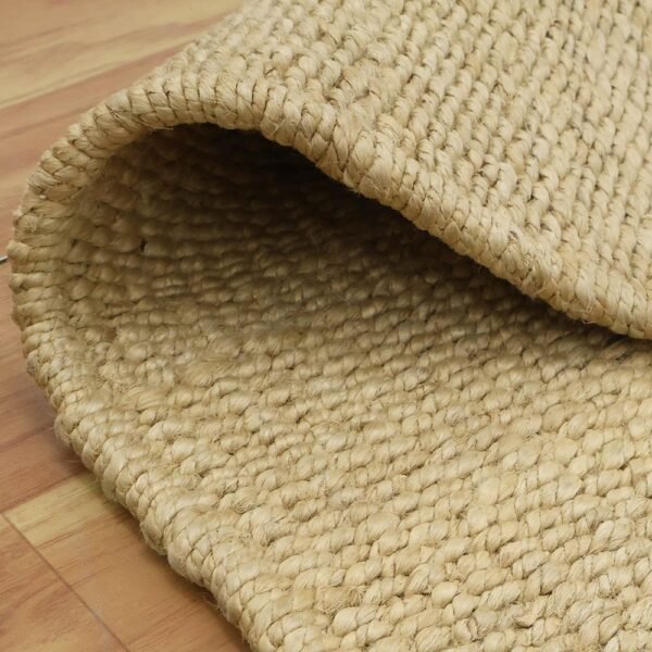 Beige Hand Woven Jute Large Area Rug - Image 5