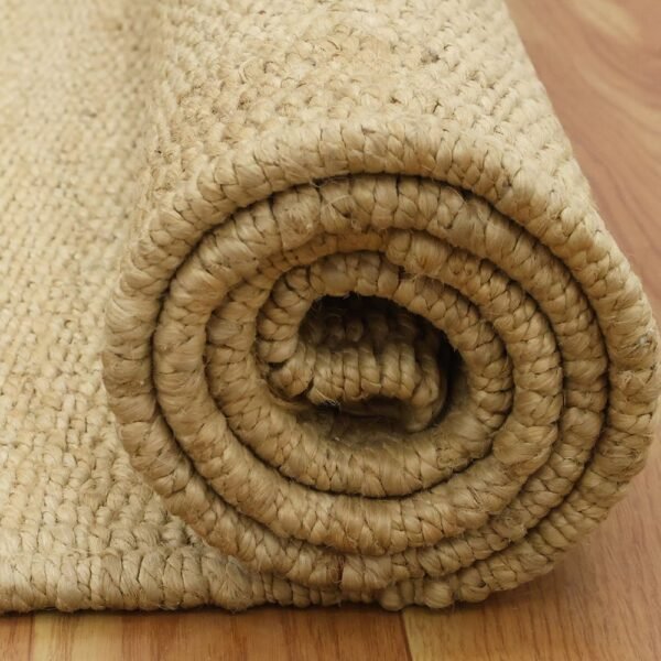 Beige Hand Woven Jute Large Area Rug - Image 7