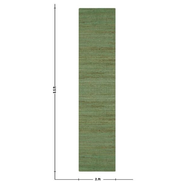 Green Jute Hand Woven Jute Runner Stair Rug - Image 3