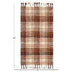 Hand Woven Jute Check Brown Hall Area Rug