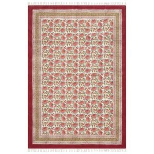 Cotton Red Printed Rug Handcrafted Area Rugs