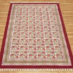 Cotton Red Printed Rug Handcrafted Area Rugs