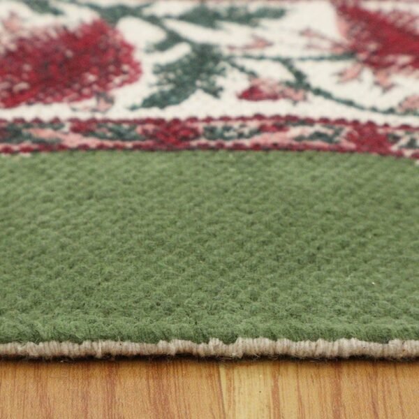 Floral Area Rug Hand Block Printed Cotton Rug - Image 7