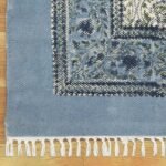 Hand Block Printed Floral Rug Cotton Area Rug