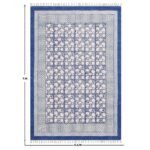 Cotton Large Size Rug Floral Block Printed Rug