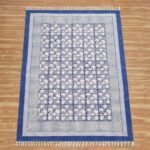 Cotton Large Size Rug Floral Block Printed Rug