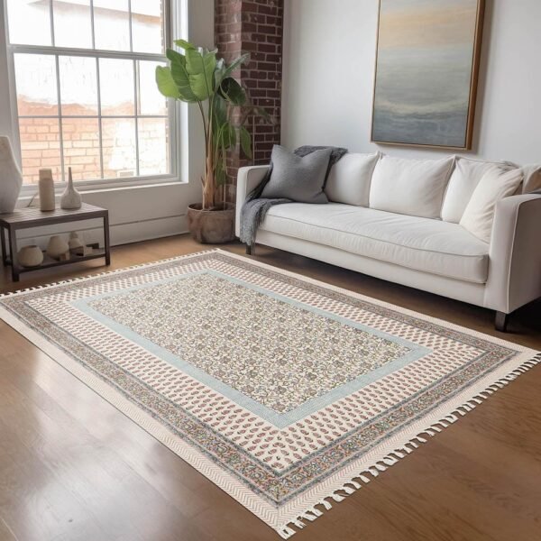 Multicolor Floral Area Rug Rectengular Size Rug - Image 2