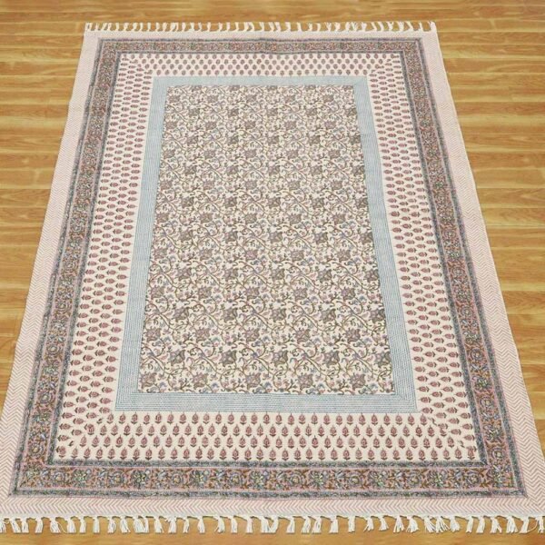 Multicolor Floral Area Rug Rectengular Size Rug - Image 4