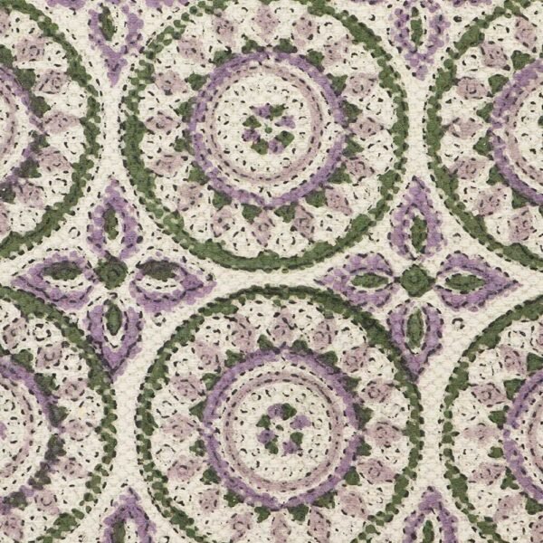Purple Floral Area Rug Oriental Block Cotton Rug - Image 7
