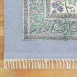 Floral Hand Block Printed cotton area Rug