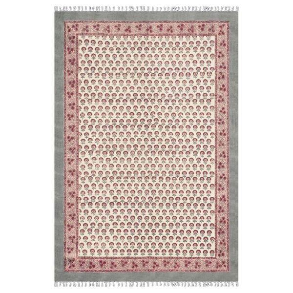 Multicolor Floral Rug Cotton Block Printed Rug
