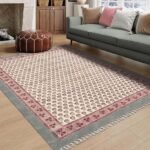 Multicolor Floral Rug Cotton Block Printed Rug