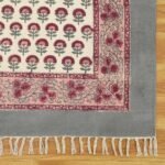 Multicolor Floral Rug Cotton Block Printed Rug