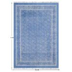 Blue Floral Rug Hand Block Cotton Rug